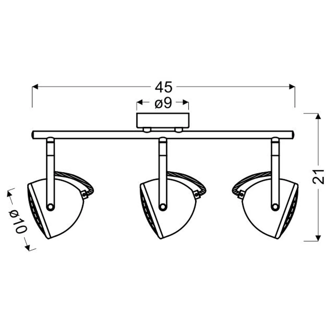 PENT LAMPA SUFITOWA LISTWA 3X50W GU10 BETONOWY SZARY — zdjęcie 4
