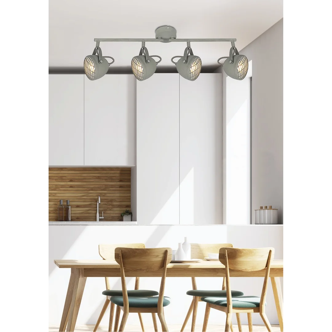 PENT LAMPA SUFITOWA LISTWA 4X50W GU10 BETONOWY SZARY — zdjęcie 2