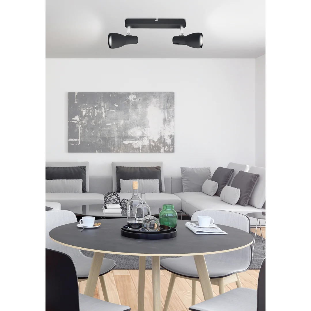 PICARDO LAMPA SUFITOWA LISTWA 2X40W E14 CZARNY MATOWY — zdjęcie 2