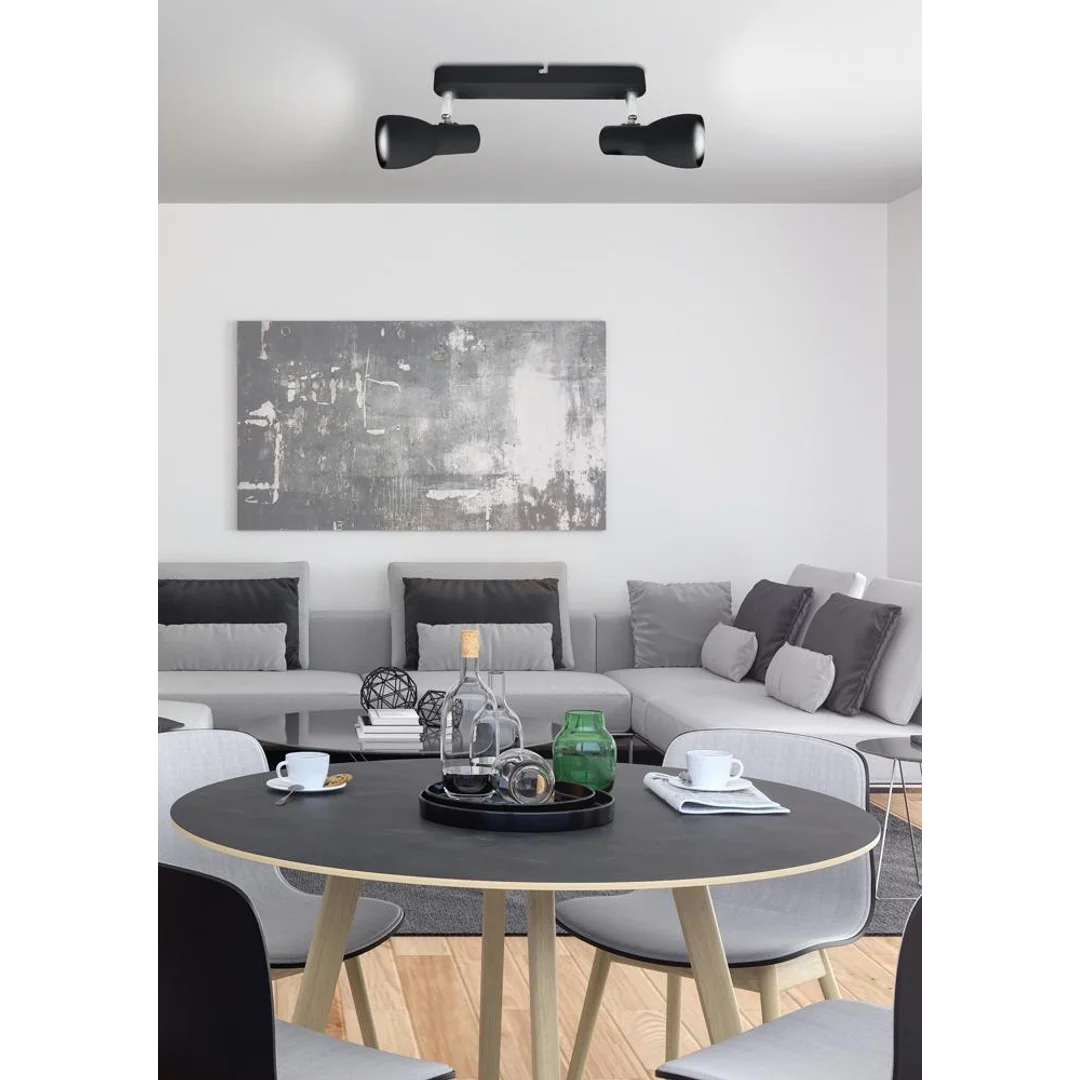 PICARDO LAMPA SUFITOWA LISTWA 2X40W E14 CZARNY MATOWY — zdjęcie 3