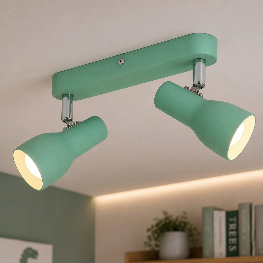 PICARDO LAMPA SUFITOWA LISTWA 2X40W E14 MIĘTOWY — zdjęcie 2