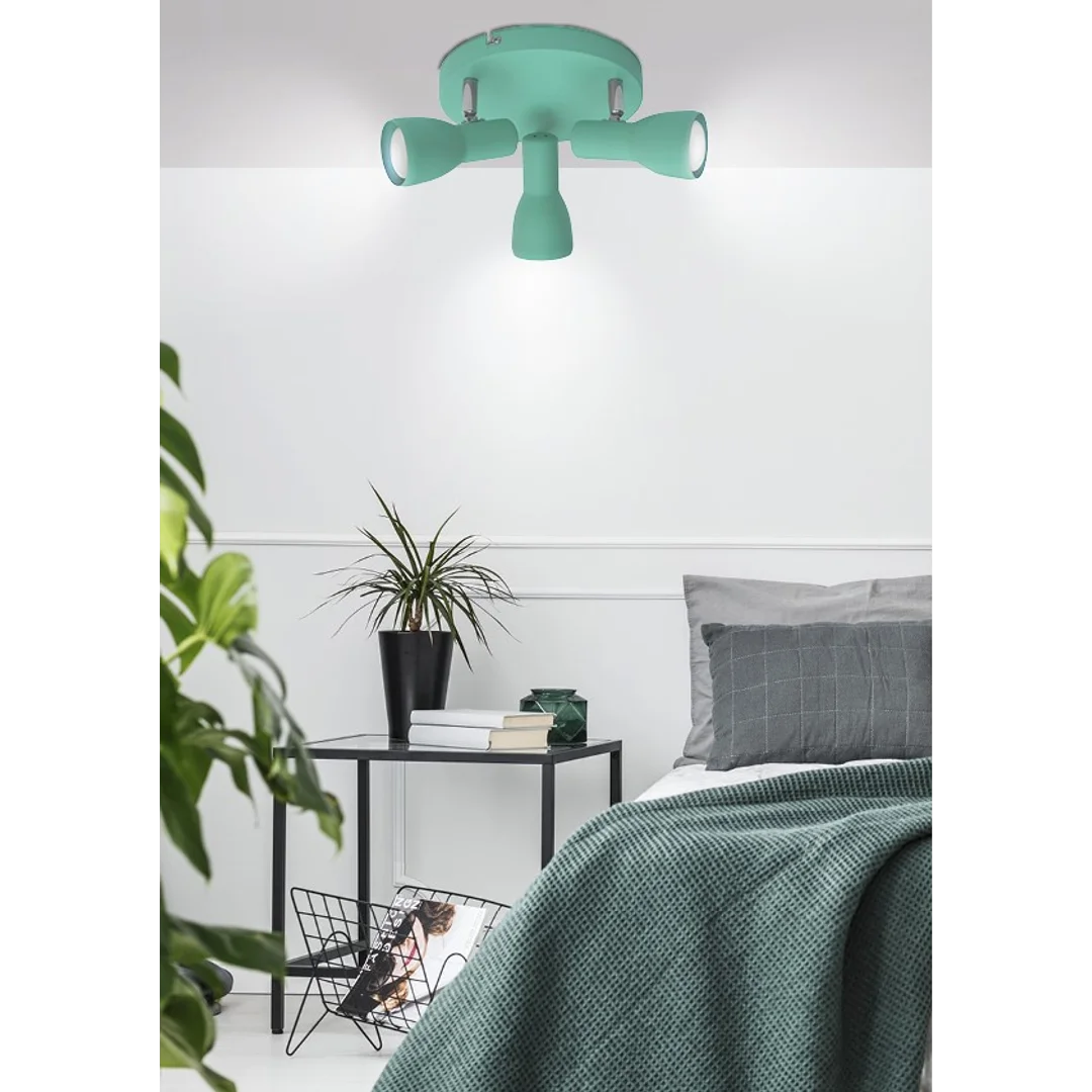 PICARDO LAMPA SUFITOWA PLAFON 3X40W E14 MIĘTOWY — zdjęcie 2