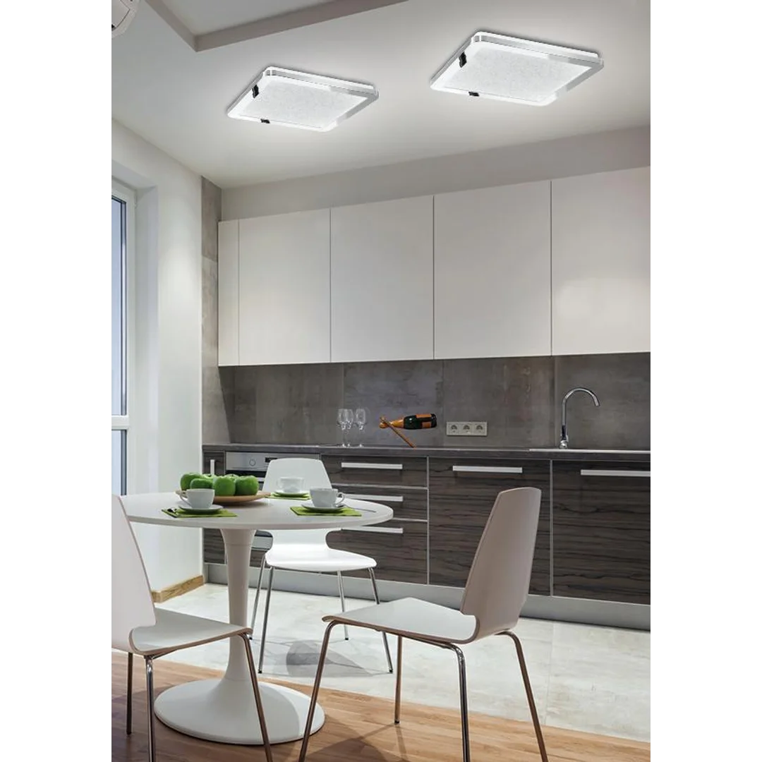 Plafon do łazienki NEXIT minimalistyczny – srebrny chromowany 40 cm – plafon z funkcją ściemniania LED 3000K 24W IP44 — zdjęcie 5