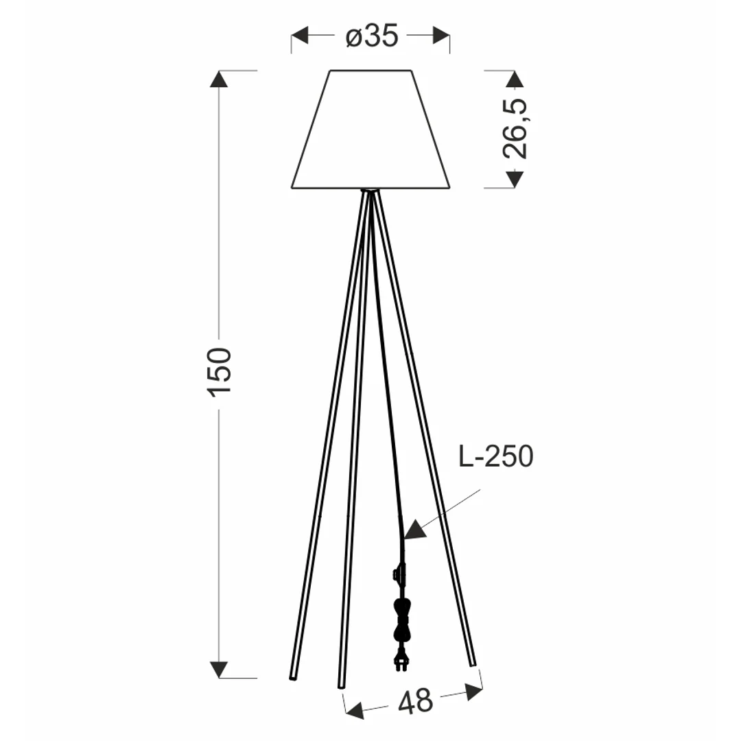 PLATINO lampa podłogowa złoty 1x40W E27 abażur złoty — zdjęcie 2