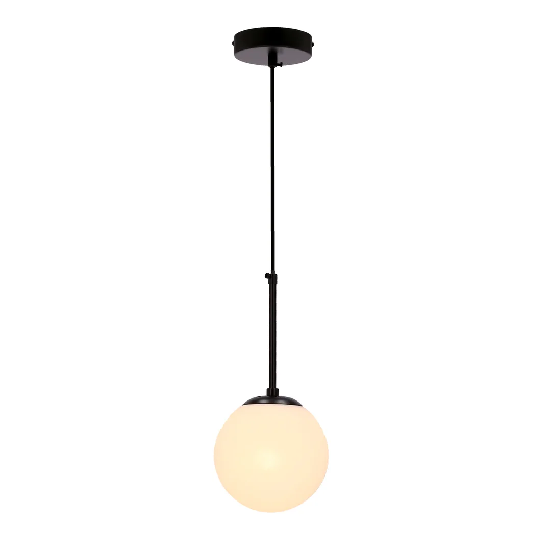 Pompei lampa wisząca czarny 1x40w e27 klosz biały 15cm — zdjęcie 3