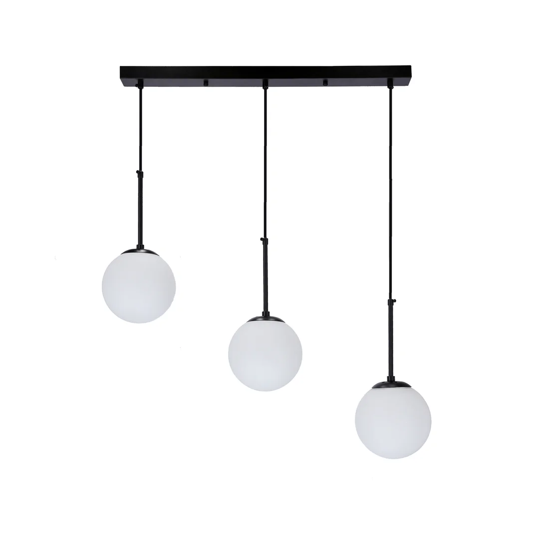 Pompei lampa wisząca czarny 3x40w e27 klosz biały — zdjęcie 2