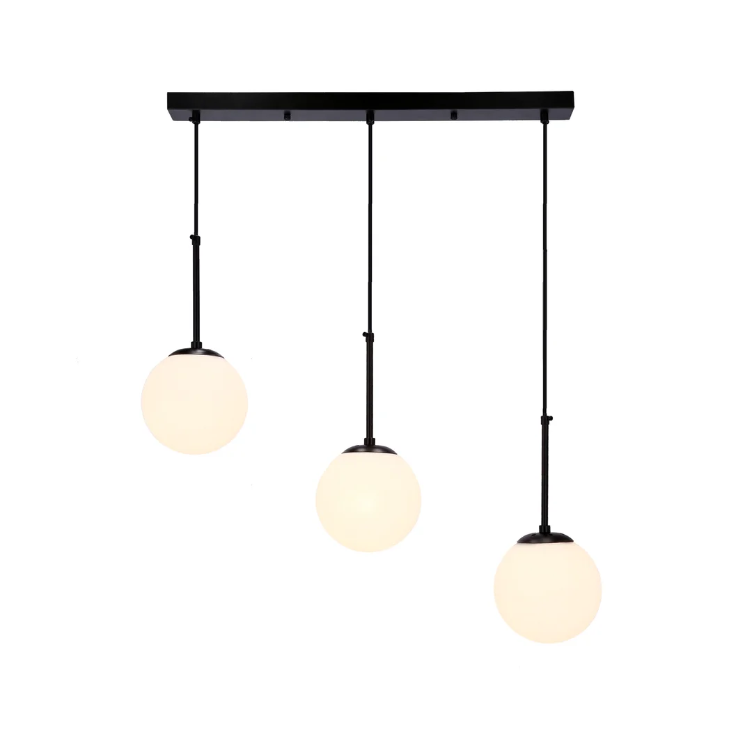 Pompei lampa wisząca czarny 3x40w e27 klosz biały — zdjęcie 3