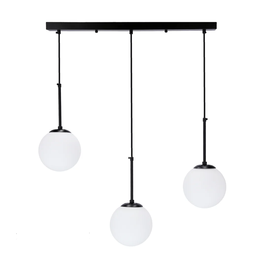 Pompei lampa wisząca czarny 3x40w e27 klosz biały — zdjęcie 4