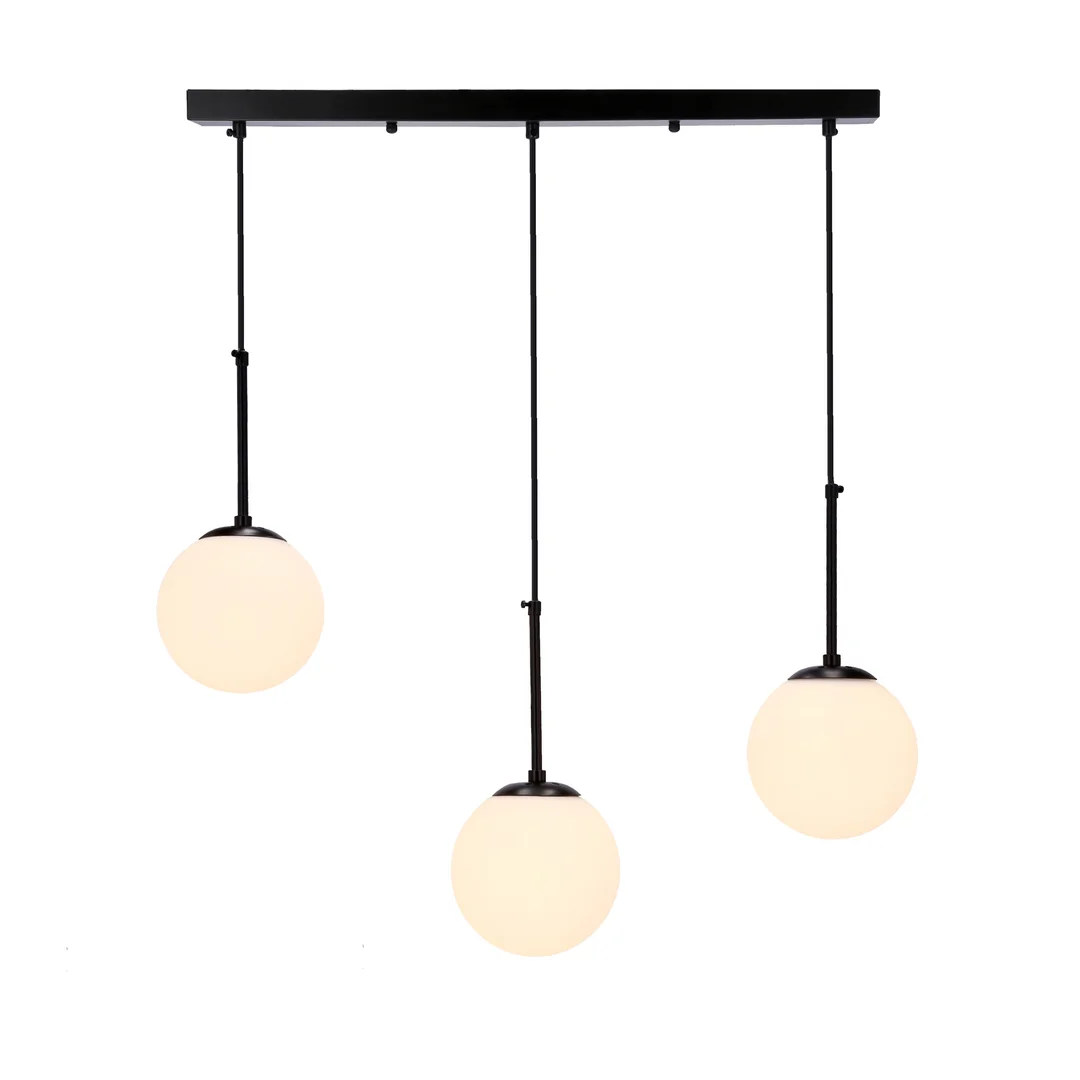 Pompei lampa wisząca czarny 3x40w e27 klosz biały — zdjęcie 5