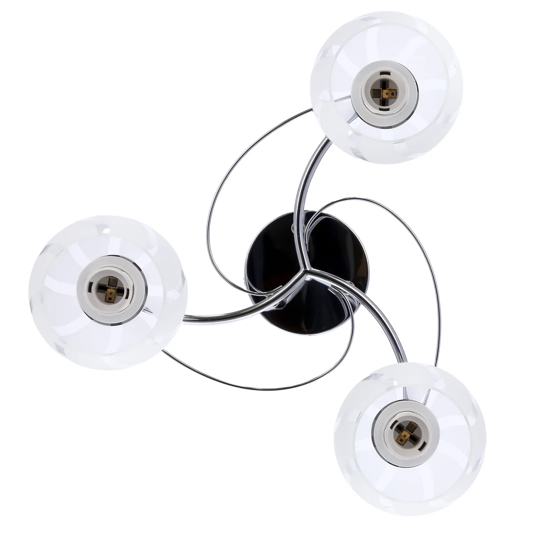 Prego lampa sufitowa chromowy 3x40w e27 klosz bezbarwny — zdjęcie 5