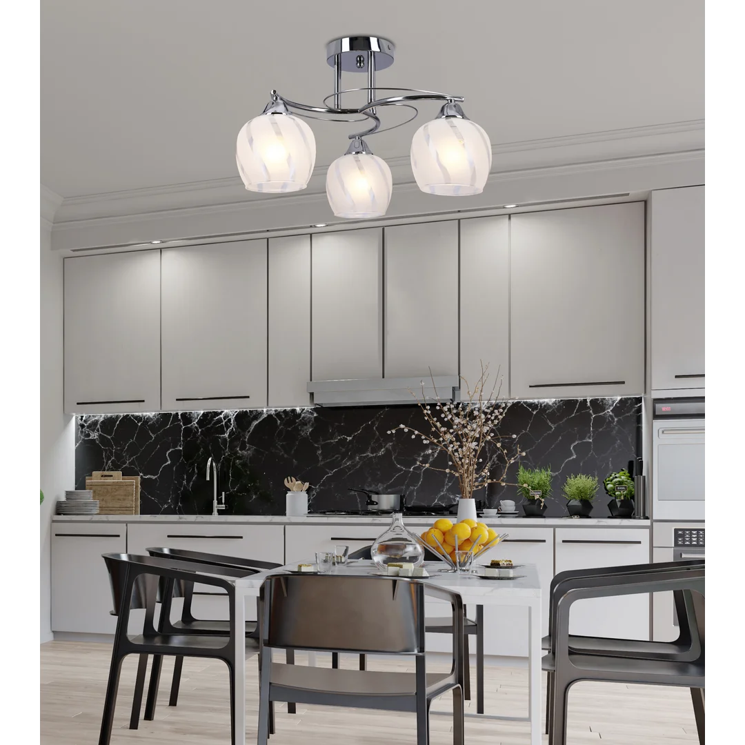 Prego lampa sufitowa chromowy 3x40w e27 klosz bezbarwny — zdjęcie 9