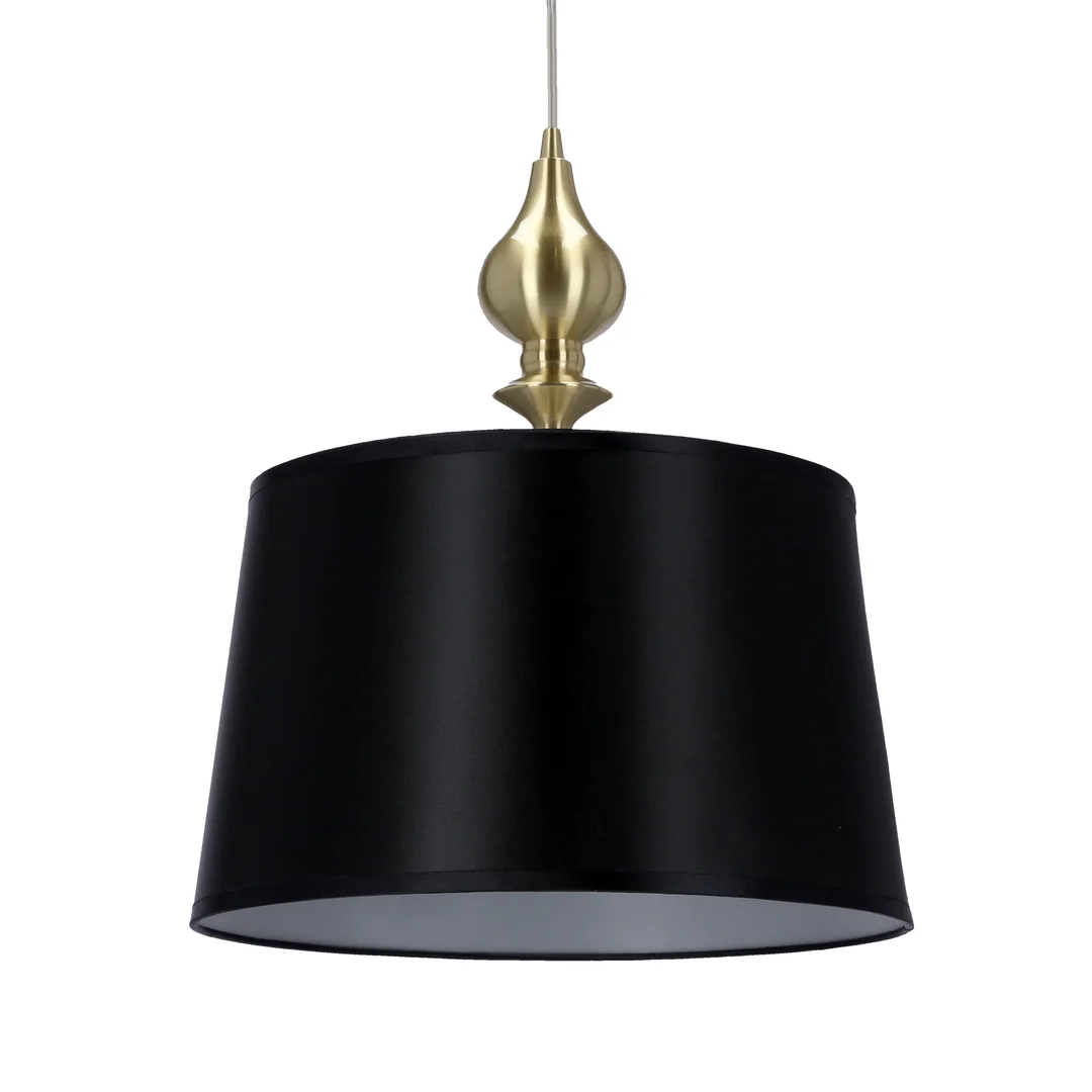 Prima gold lampa wisząca złoty satynowy 1x60w e27 abażur czarny — zdjęcie 3