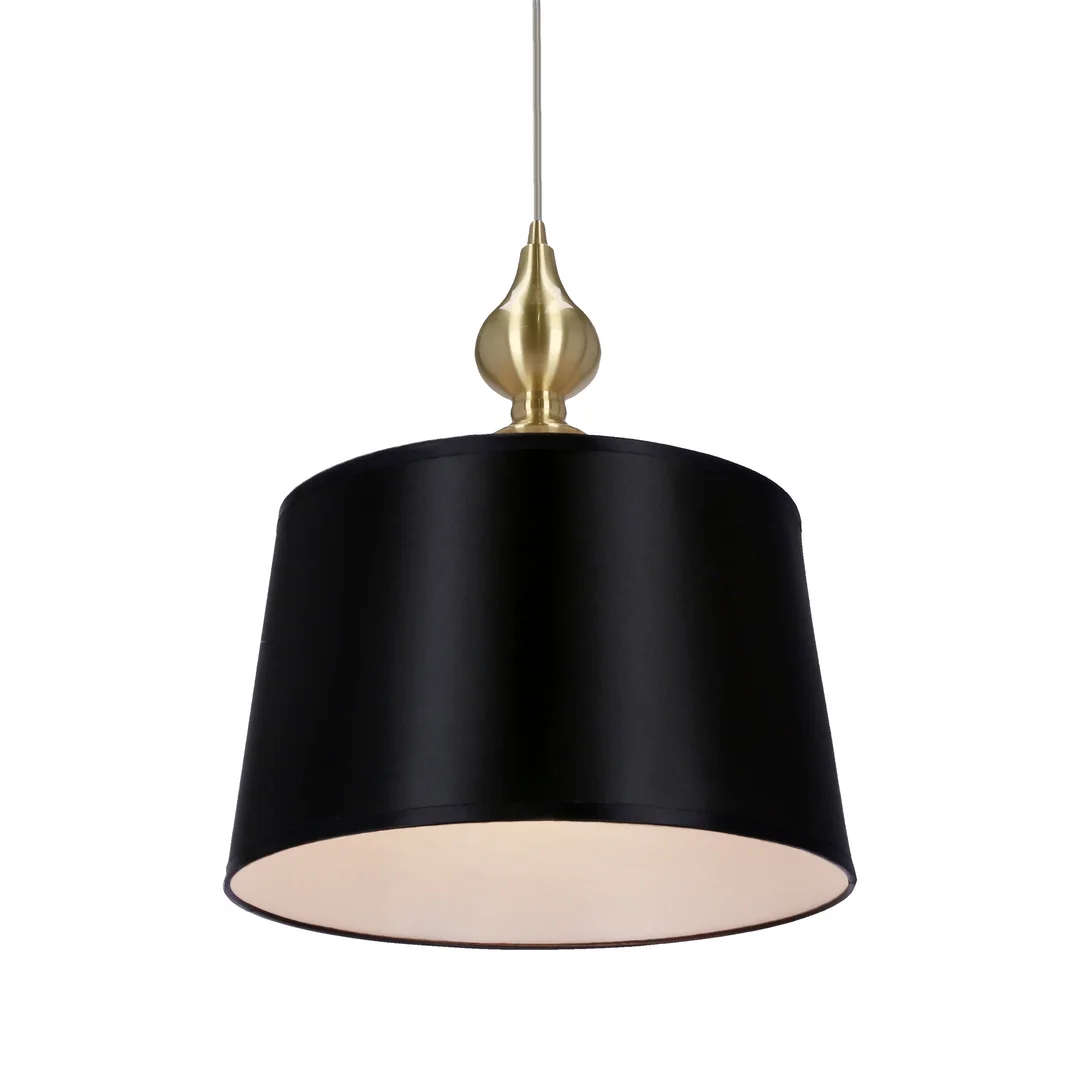 Prima gold lampa wisząca złoty satynowy 1x60w e27 abażur czarny — zdjęcie 4