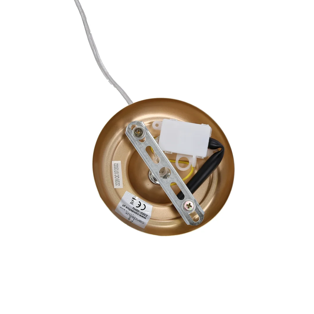 Prima gold lampa wisząca złoty satynowy 1x60w e27 abażur czarny — zdjęcie 6