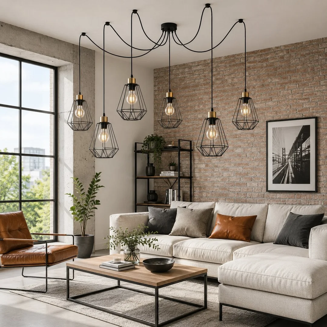 Primo p lampa wisząca czarny+złoty 6x60w e27 klosz czarny — zdjęcie 2