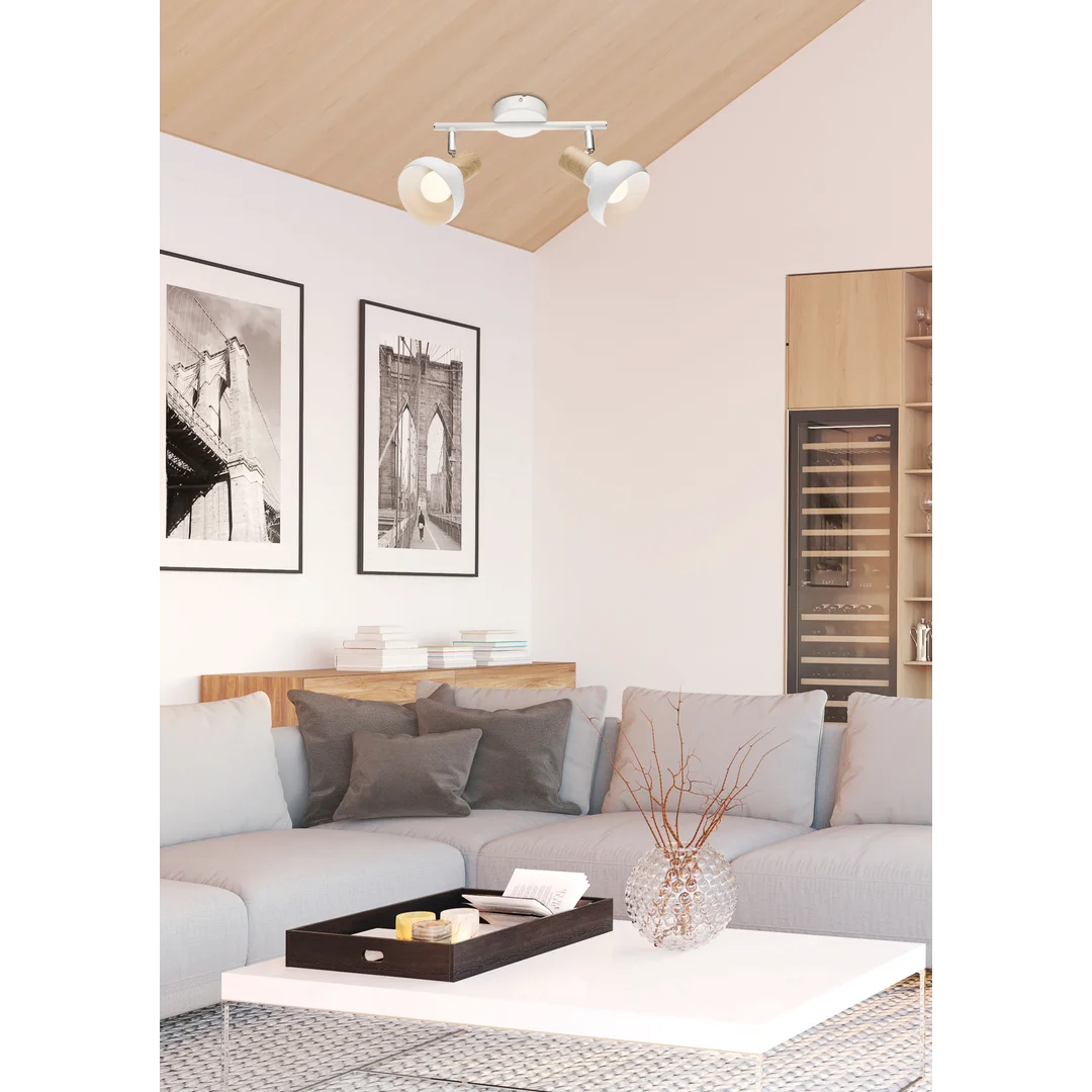 PUERTO LAMPA SUFITOWA LISTWA 2X40W E14 BIAŁY — zdjęcie 2