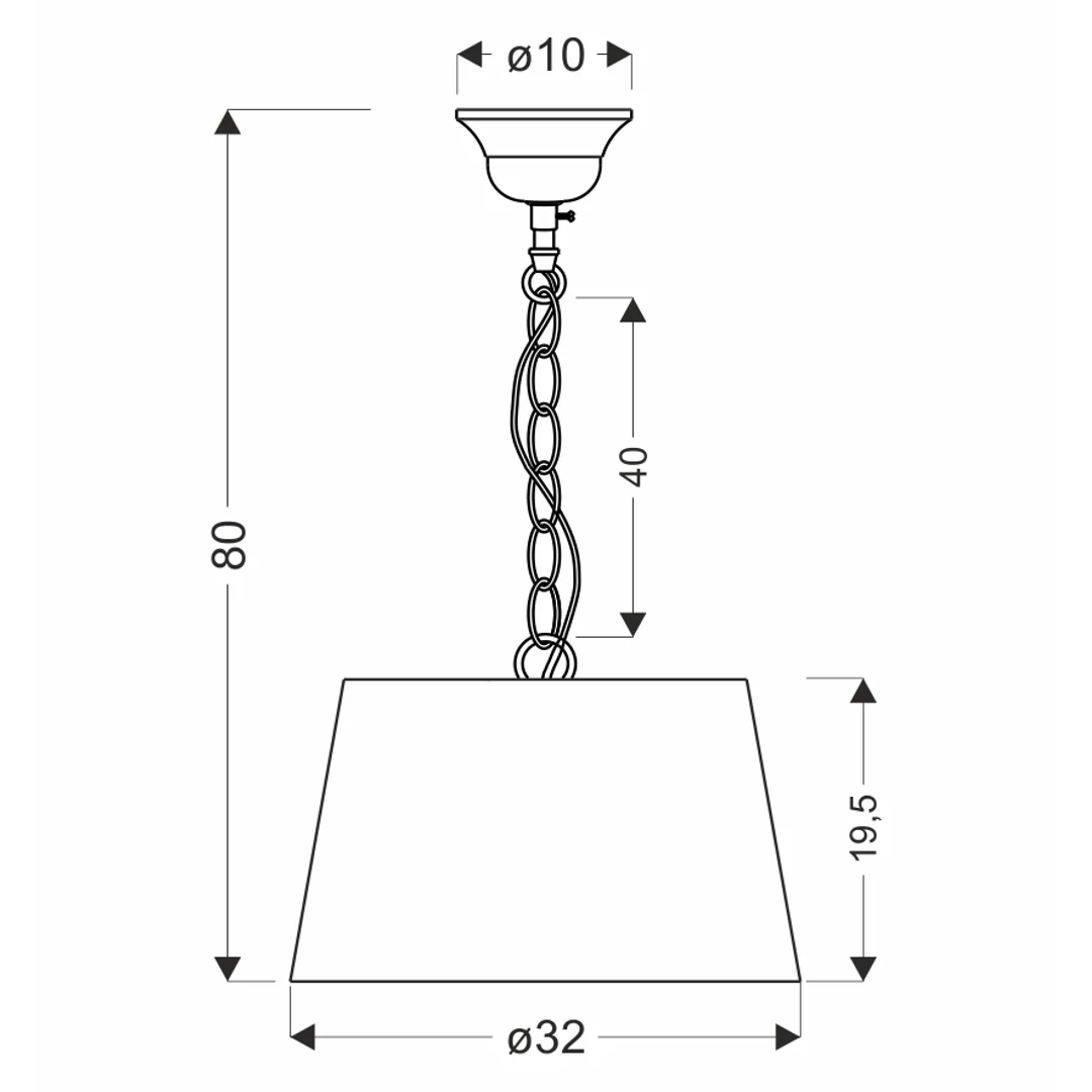 PYROS lampa wisząca patynowy 32 1x40W E27 abażur kremowy — zdjęcie 2
