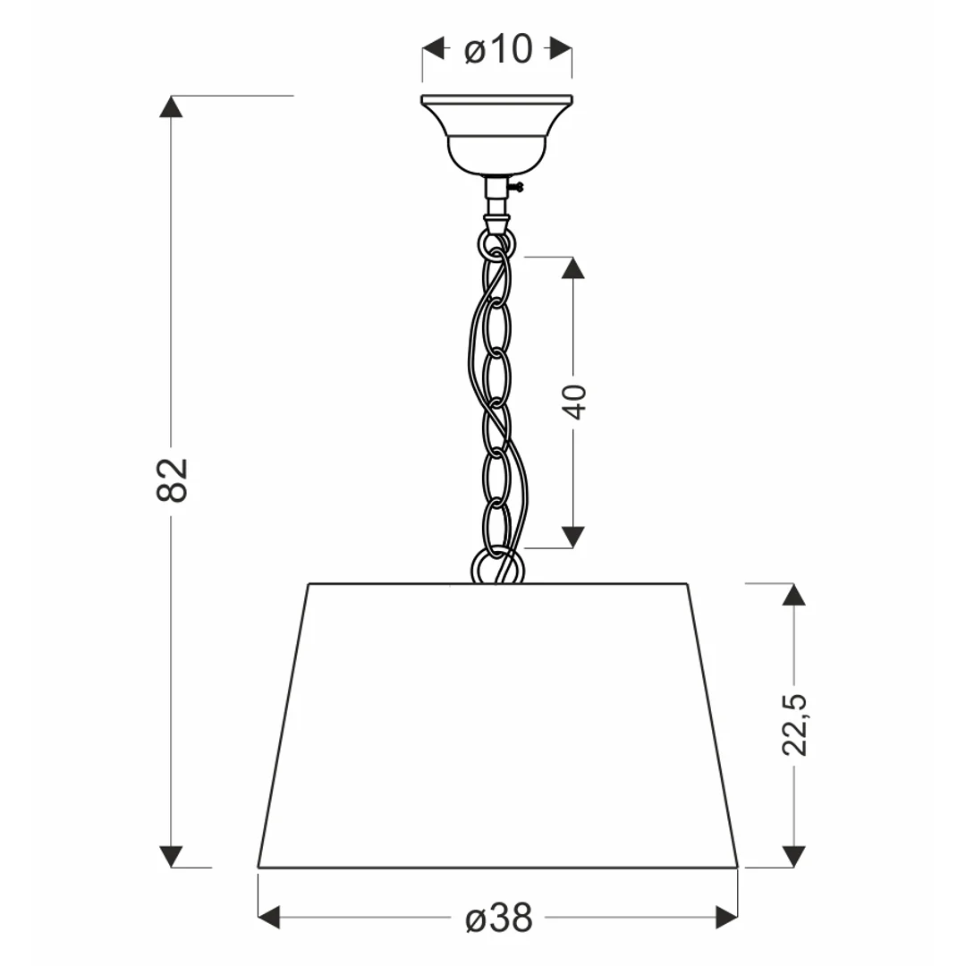 PYROS lampa wisząca patynowy 38 1x40W E27 abażur kremowy — zdjęcie 2