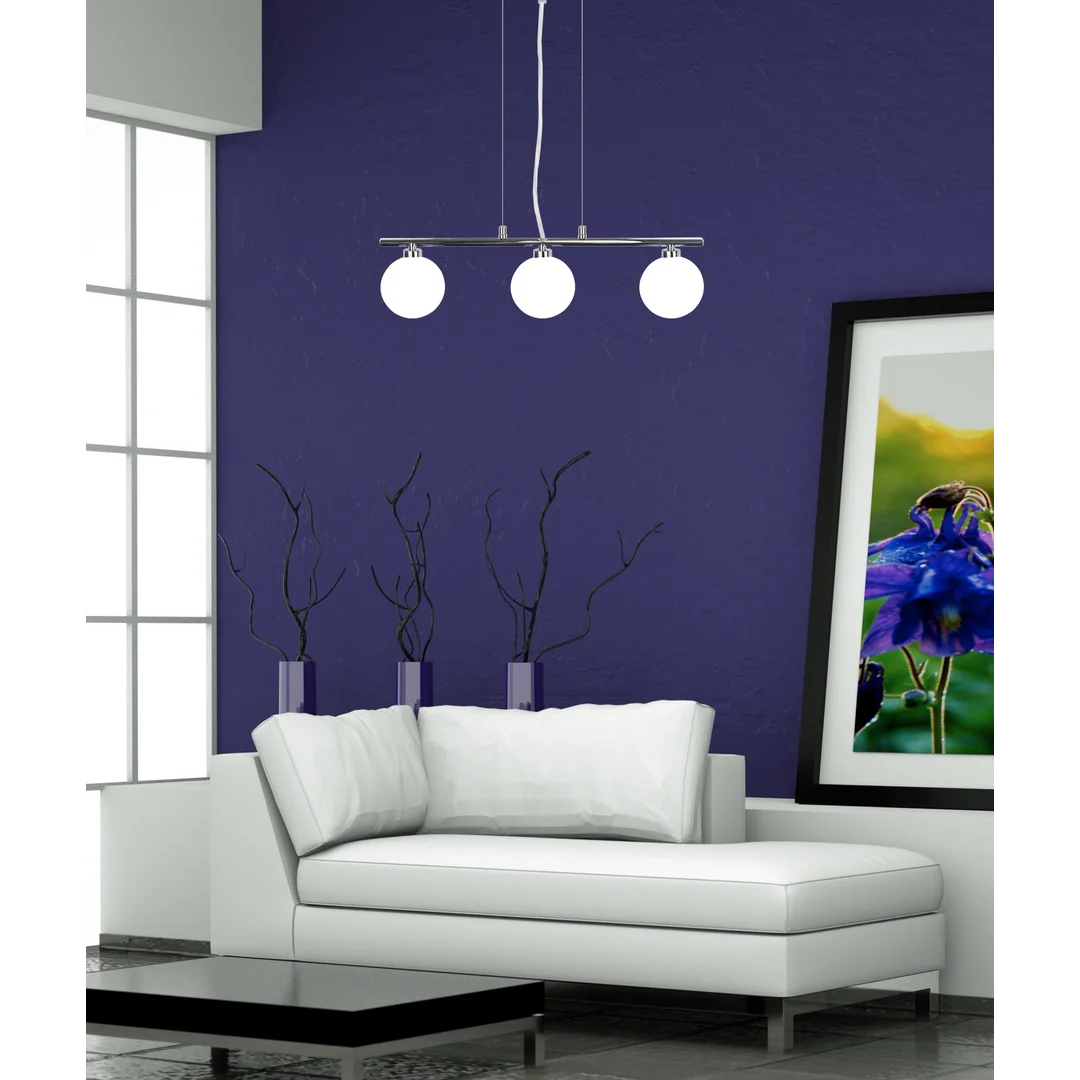 Raisa lampa wisząca chromowy 3x40w g9 klosz biały — zdjęcie 2