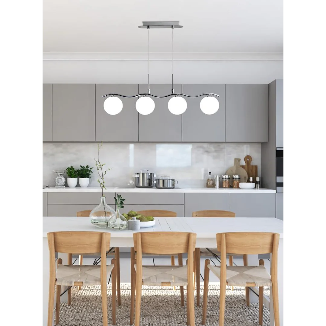 Ramon lampa wisząca chromowy 4x40w g9 klosz biały — zdjęcie 3