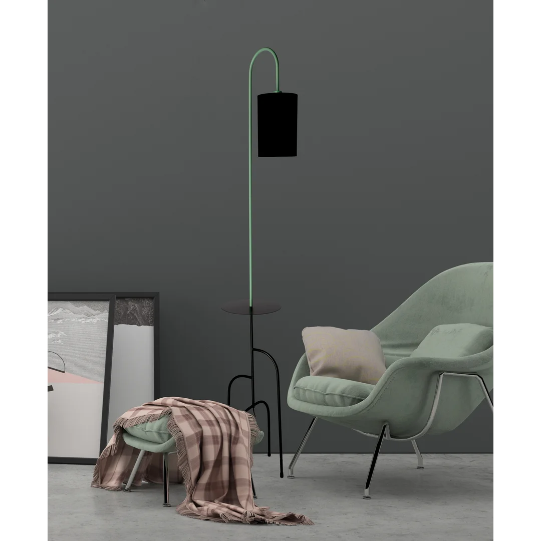 RAVELLO LAMPA PODŁOGOWA CZARNY+ZIELONY 1X40W E14 ABAŻUR CZARNY — zdjęcie 15