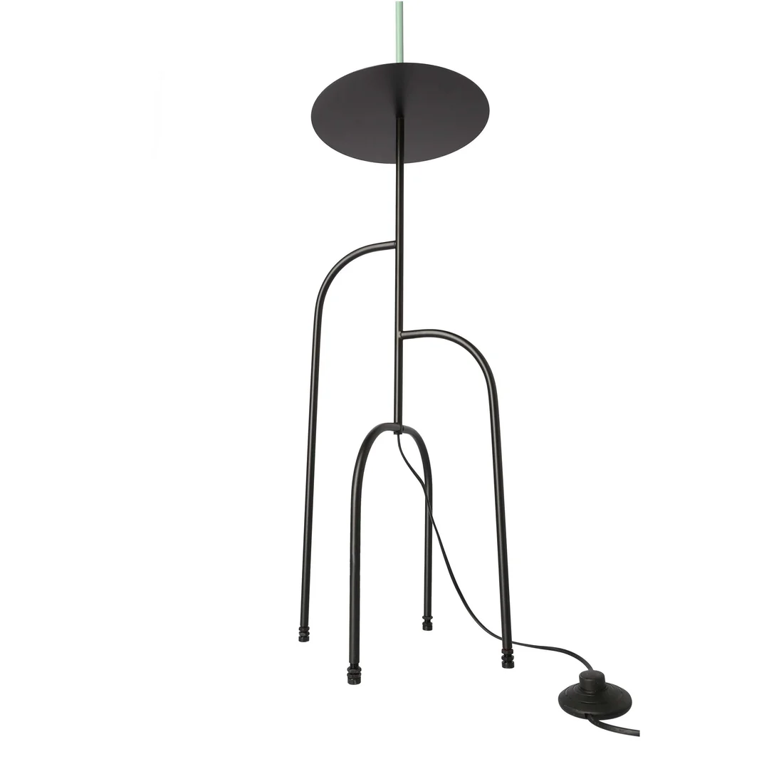 RAVELLO LAMPA PODŁOGOWA CZARNY+ZIELONY 1X40W E14 ABAŻUR CZARNY — zdjęcie 6