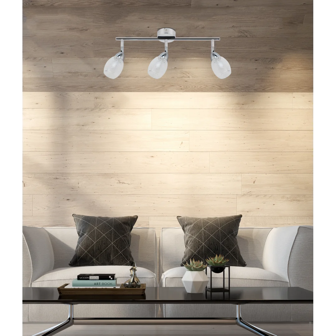 RICO LAMPA SUFITOWA LISTWA 3X6W LED SMD GŁÓWKA OKRĄGŁA 1E Z PRZEGUBEM KD SYSTEM KLOSZ WYMIENNY CHROM/BEZBARWNY — zdjęcie 2