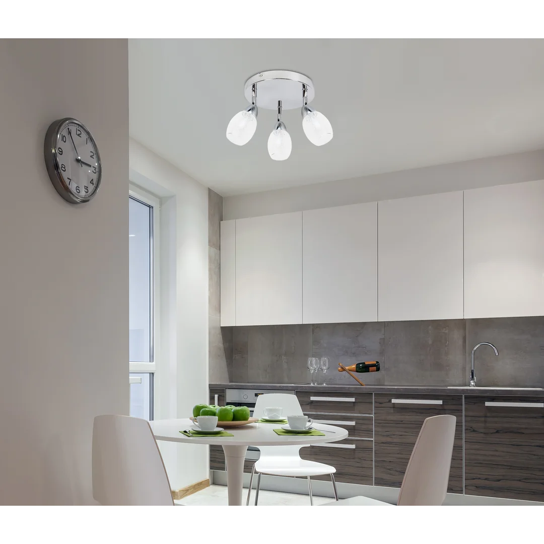 RICO LAMPA SUFITOWA PLAFON 3X6W LED SMD GŁÓWKA OKRĄGŁA 1E Z PRZEGUBEM KD SYSTEM KLOSZ WYMIENNY CHROM/BEZBARWNY — zdjęcie 2