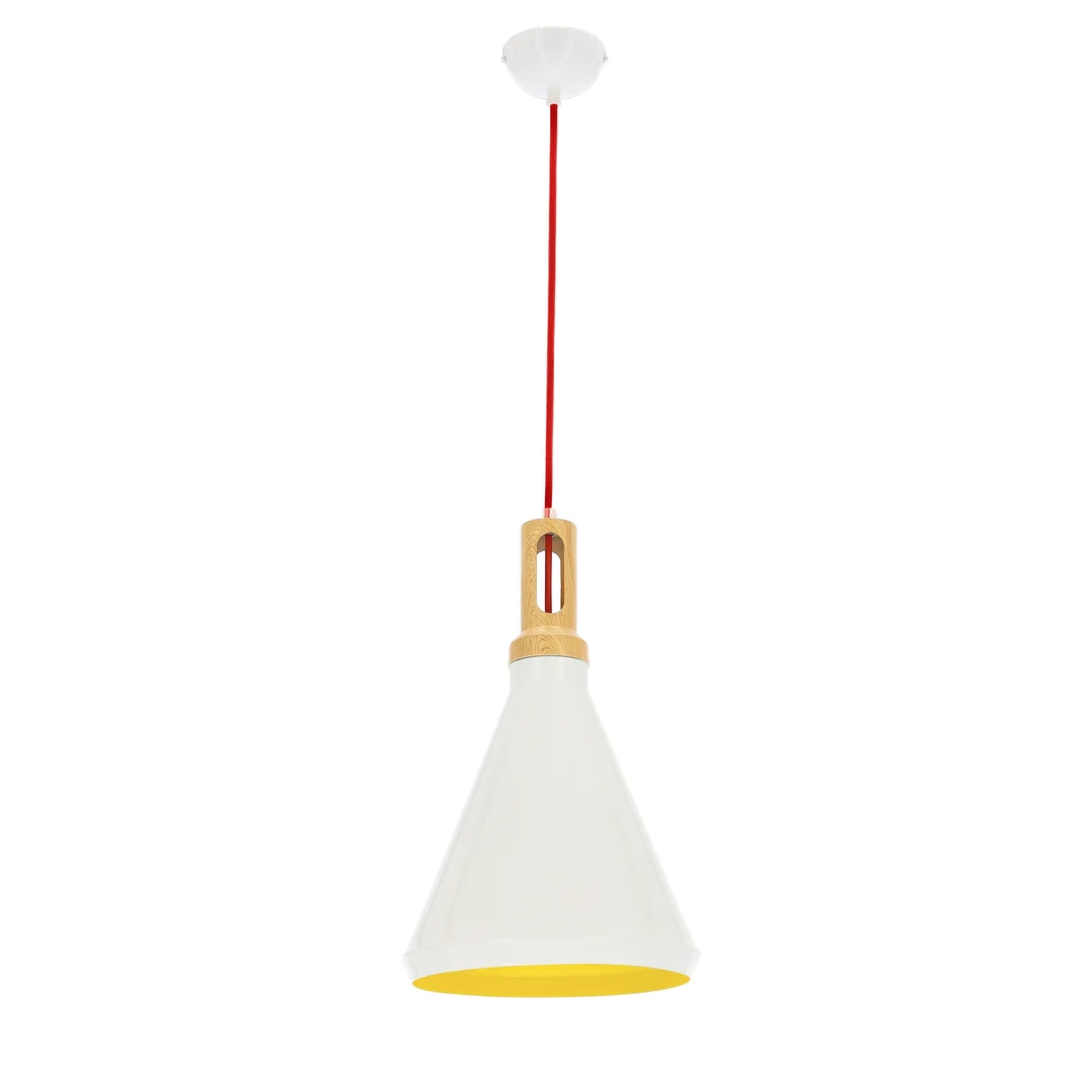 ROBINSON LAMPA WISZĄCA 26 1X60W E27 BIAŁY / WNĘTRZE ŻÓŁTE — zdjęcie 2