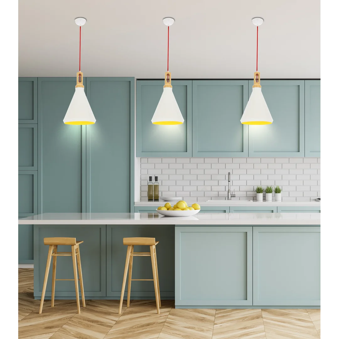 ROBINSON LAMPA WISZĄCA 26 1X60W E27 BIAŁY / WNĘTRZE ŻÓŁTE — zdjęcie 9