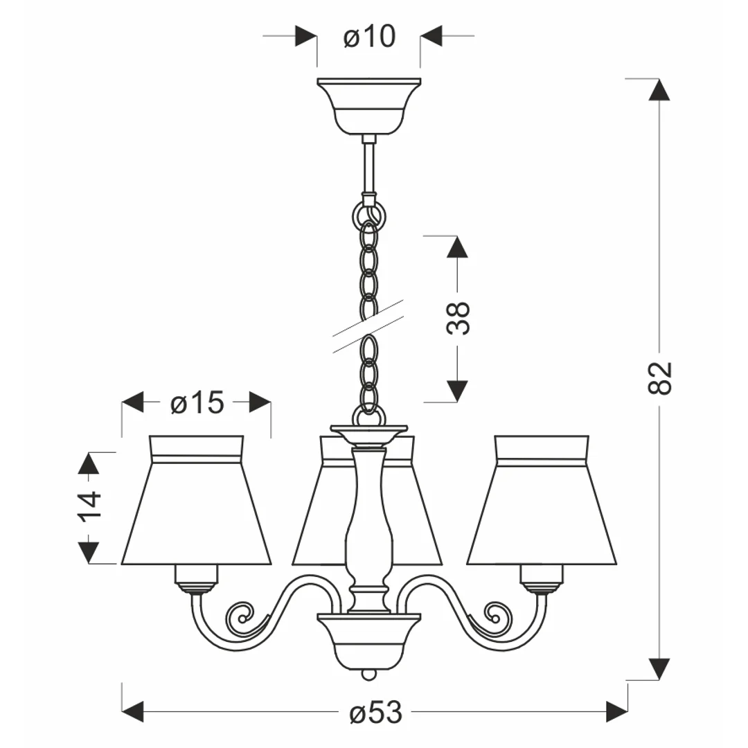 ROZANO lampa wisząca biały 3x40W E27 abażur kwiatowy — zdjęcie 3