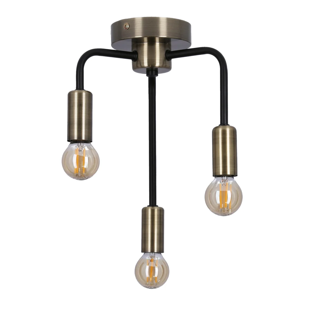 Saga lampa sufitowa patyna+matowy czarny 3x40w e14 — zdjęcie 3