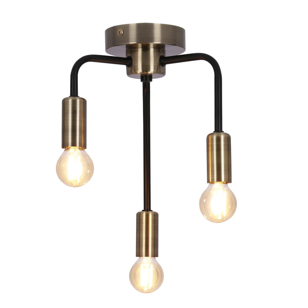 Saga lampa sufitowa patyna+matowy czarny 3x40w e14 — zdjęcie 4