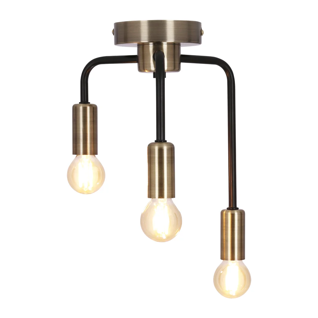 Saga lampa sufitowa patyna+matowy czarny 3x40w e14 — zdjęcie 5