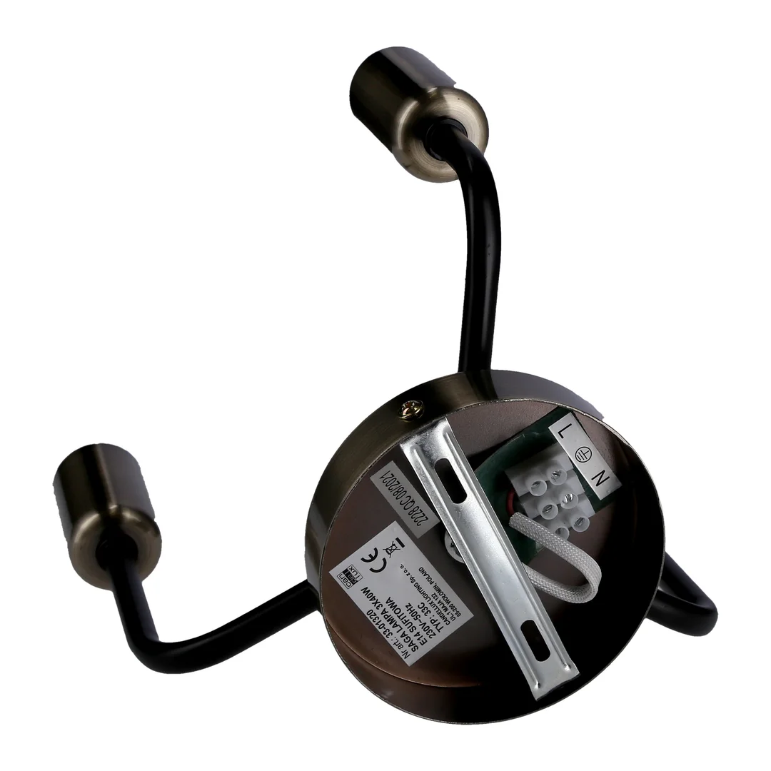 Saga lampa sufitowa patyna+matowy czarny 3x40w e14 — zdjęcie 7