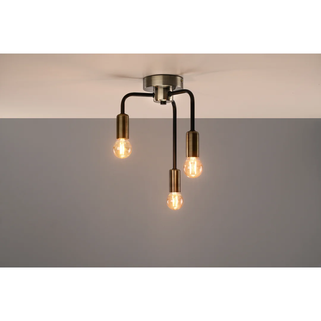 Saga lampa sufitowa patyna+matowy czarny 3x40w e14 — zdjęcie 8