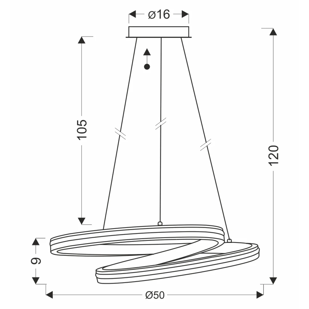 SANTA lampa wisząca złoty 32W LED 3000, 4000, 6500K maskownica biały — zdjęcie 3