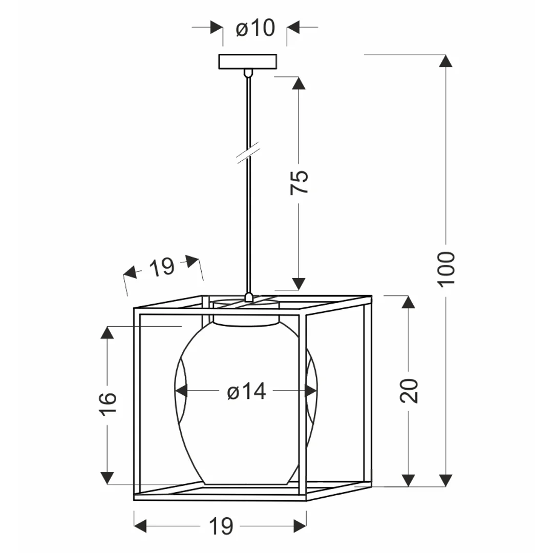 SATER lampa wisząca czarny 1x40W E27 klosz bursztynowy — zdjęcie 2