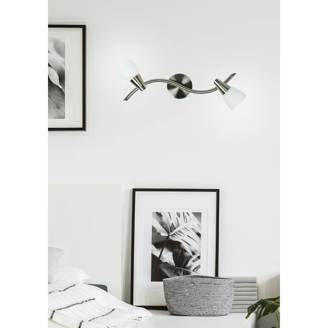SELIA LAMPA SUFITOWA LISTWA 2X40W G9 NIKIEL MAT/CHROM BIAŁY (BŻ) — zdjęcie 2