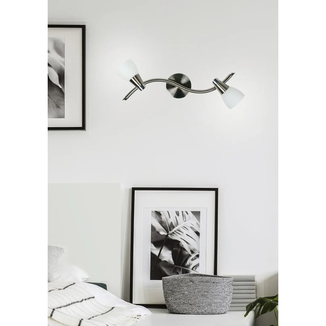SELIA LAMPA SUFITOWA LISTWA 2X40W G9 NIKIEL MAT/CHROM BIAŁY (BŻ) — zdjęcie 3