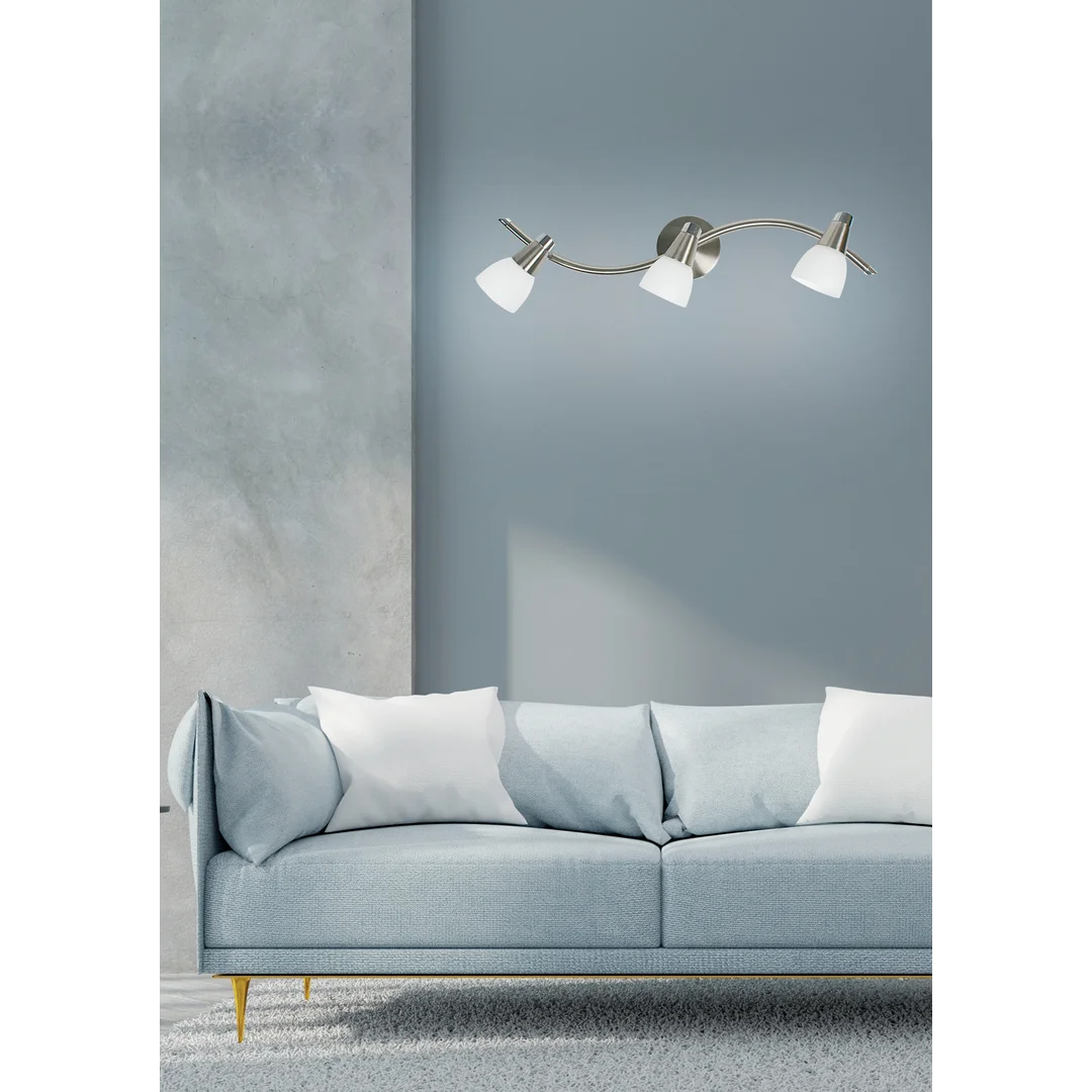 SELIA LAMPA SUFITOWA LISTWA 3X40W G9 NIKIEL MAT/CHROM BIAŁY (BŻ) — zdjęcie 2