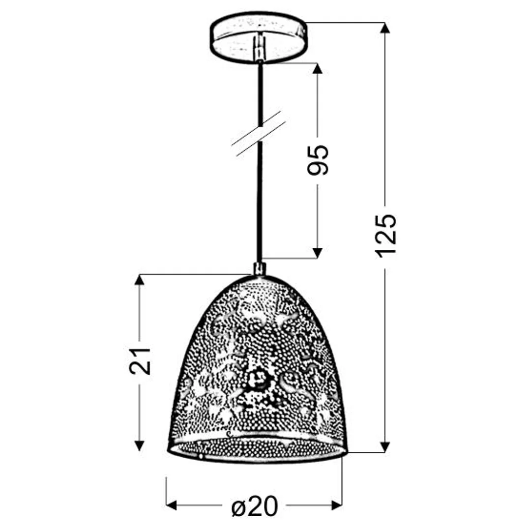 SFINKS LAMPA WISZĄCA 20/21 STOŻEK 1X60W E27 AŻUROWY PATYNA — zdjęcie 4