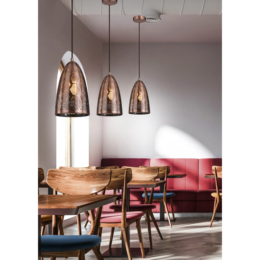 SFINKS LAMPA WISZĄCA 20/33 STOŻEK 1X60W E27 AŻUROWY MIEDZIANY — zdjęcie 2