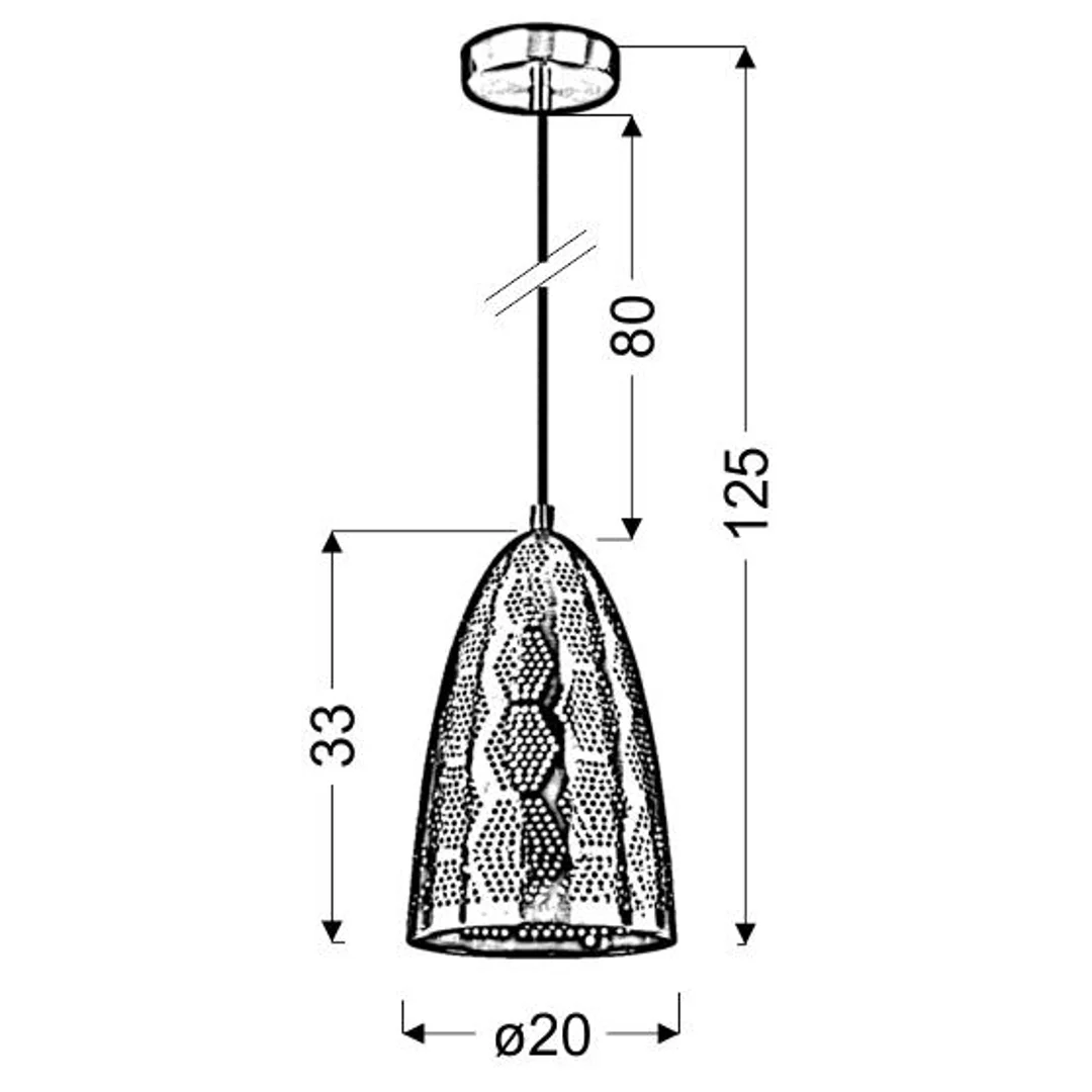 SFINKS LAMPA WISZĄCA 20/33 STOŻEK 1X60W E27 AŻUROWY MIEDZIANY — zdjęcie 4