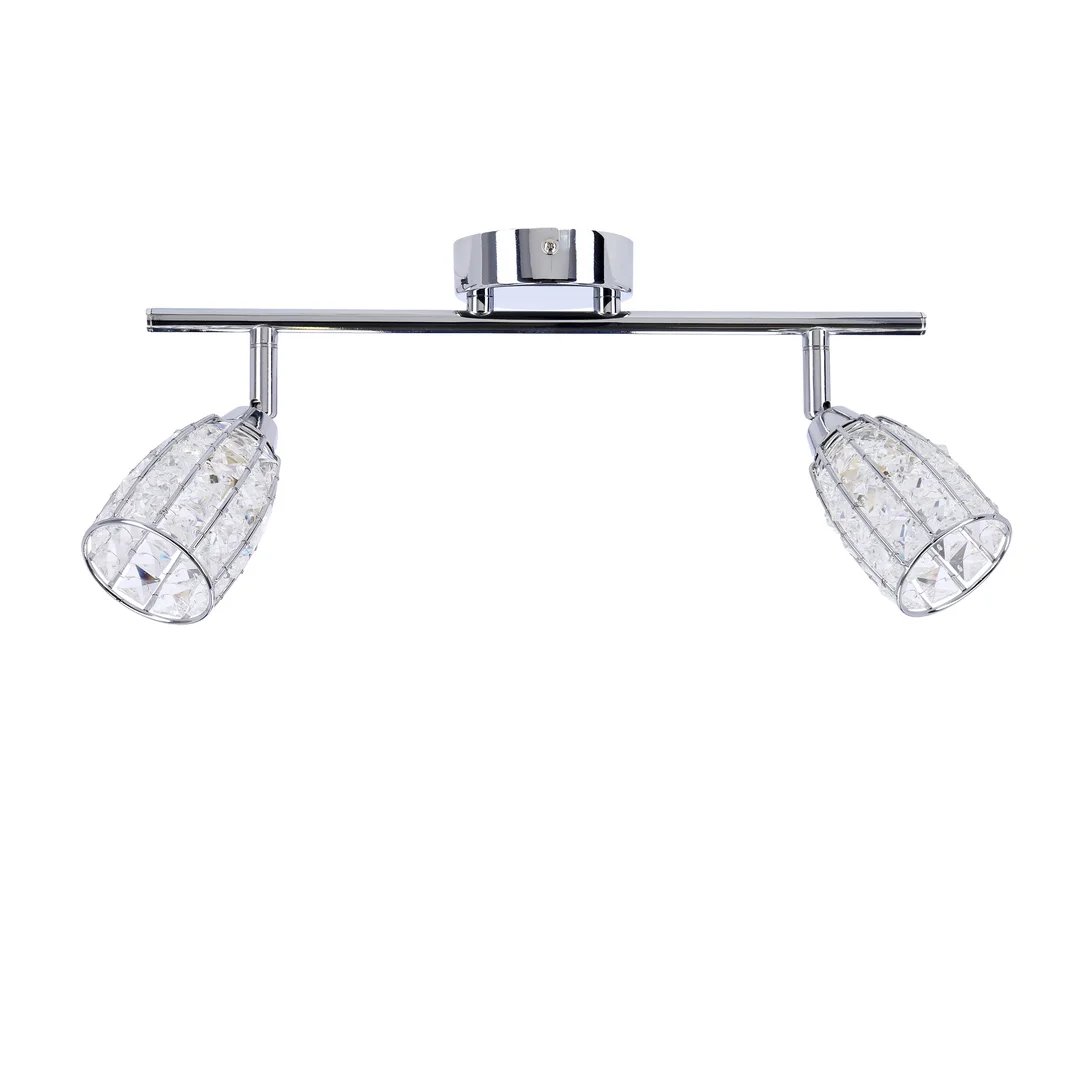 Shiba lampa sufitowa listwa chromowy 2x15w g9 klosz bezbarwny — zdjęcie 2