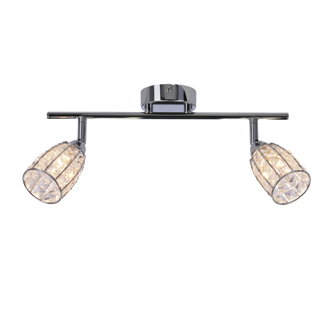 Shiba lampa sufitowa listwa chromowy 2x15w g9 klosz bezbarwny — zdjęcie 3