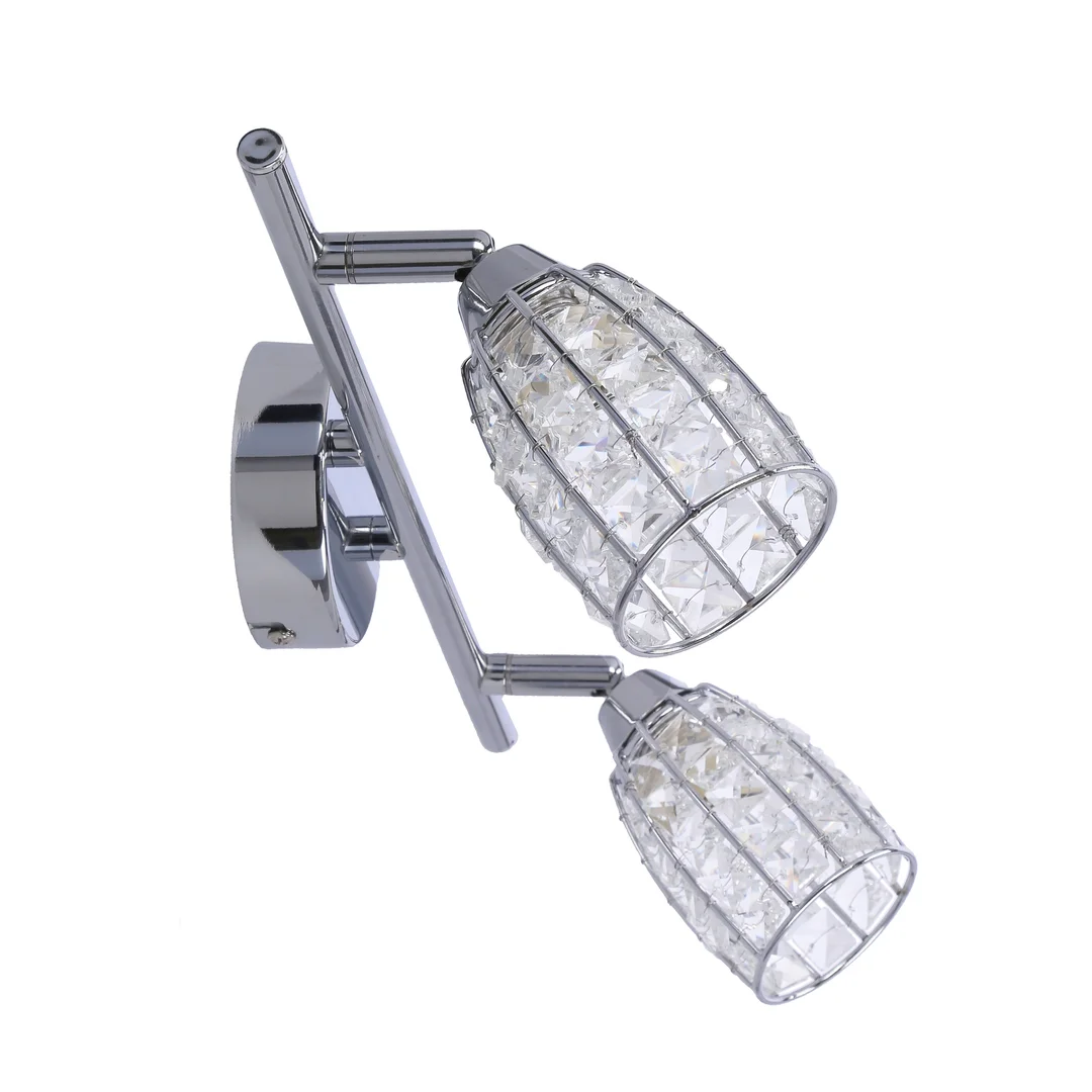 Shiba lampa sufitowa listwa chromowy 2x15w g9 klosz bezbarwny — zdjęcie 4
