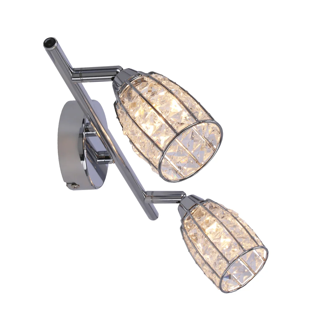 Shiba lampa sufitowa listwa chromowy 2x15w g9 klosz bezbarwny — zdjęcie 5