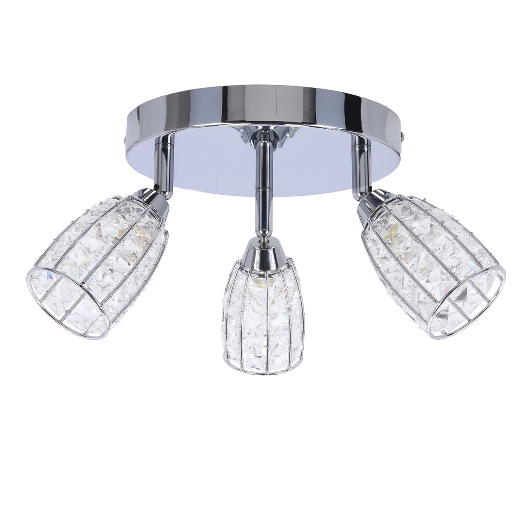 Shiba lampa sufitowa plafon chromowy 3x15w g9 klosz bezbarwny — zdjęcie 3