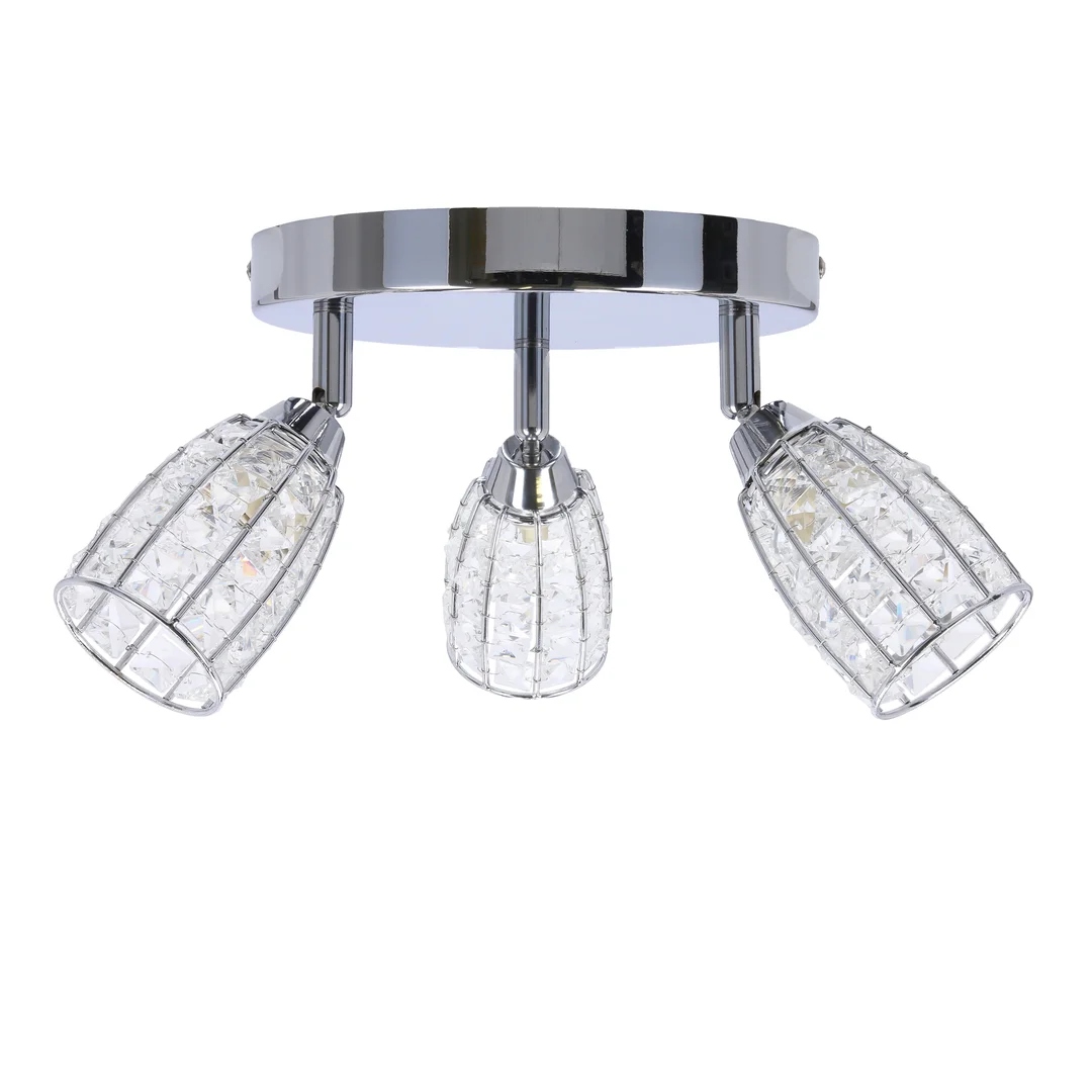 Shiba lampa sufitowa plafon chromowy 3x15w g9 klosz bezbarwny — zdjęcie 4